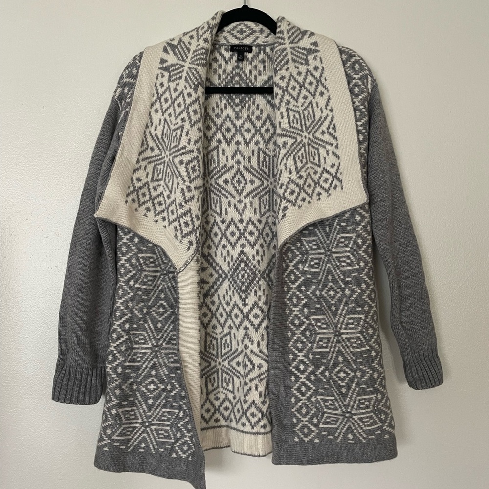 Talbots Snowflake Wool Cardigan, Winter, Christmas Sweater